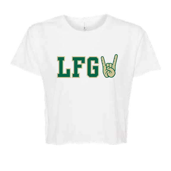 Green & Gold LFG Crop tee
