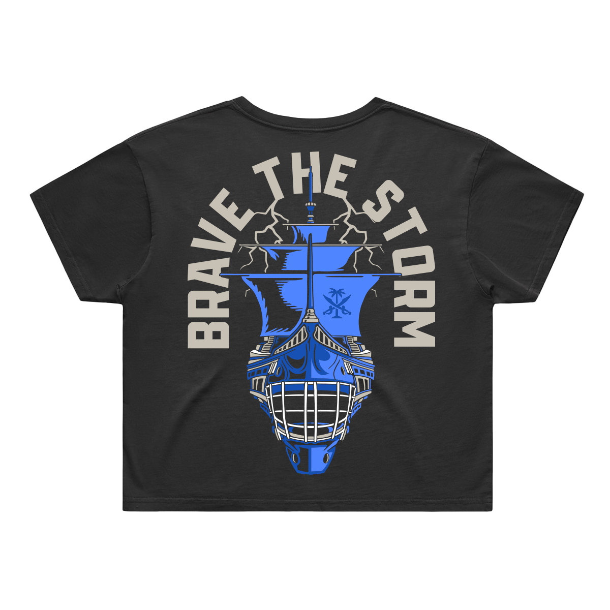 Brave the Storm Hockey crop tee
