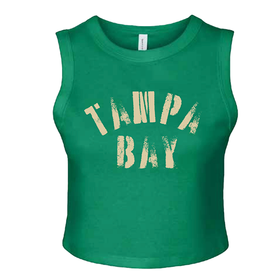 Ladies Green & Gold Tampa Bay Crop tank