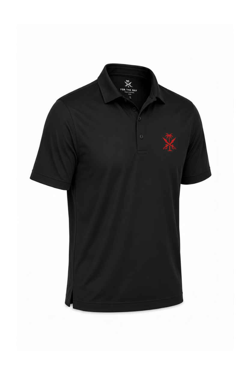 For the Bay GameDay Polo - Charcoal/Red