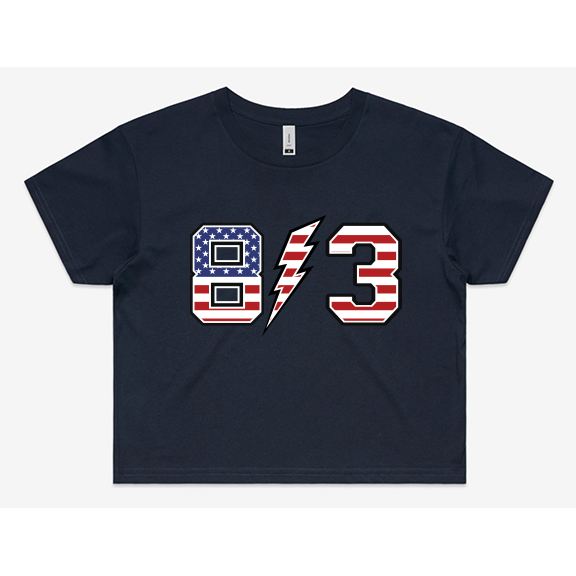 Ladies 813 America Cropped tee