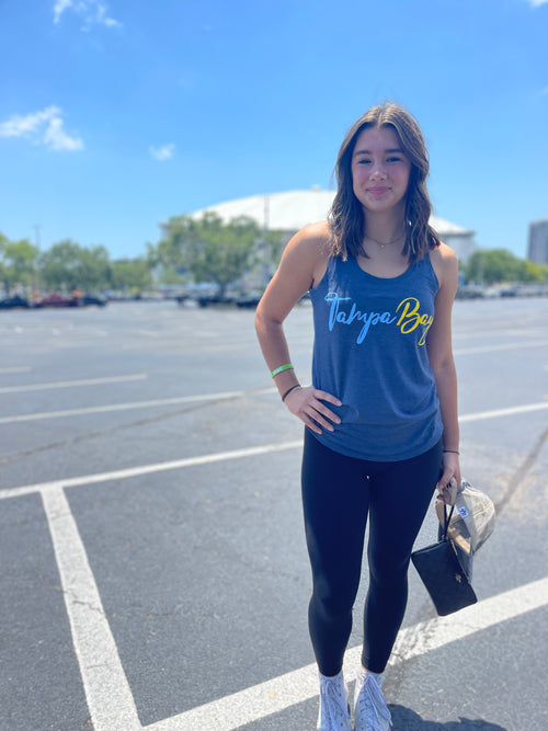 Script Tampa Bay Baseball Racerback tank