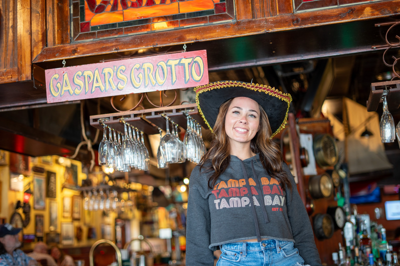 Ladies Tampa Bay Retro Cropped Hoodie