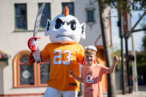 YOUTH For the Bay Finn Football Creamsicle tee