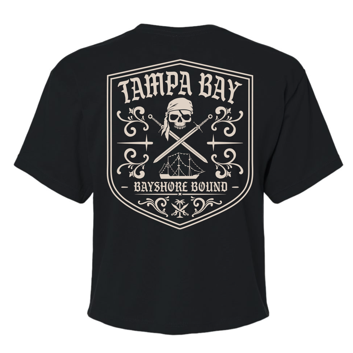 For the Bay Krewe Badge Crop tee