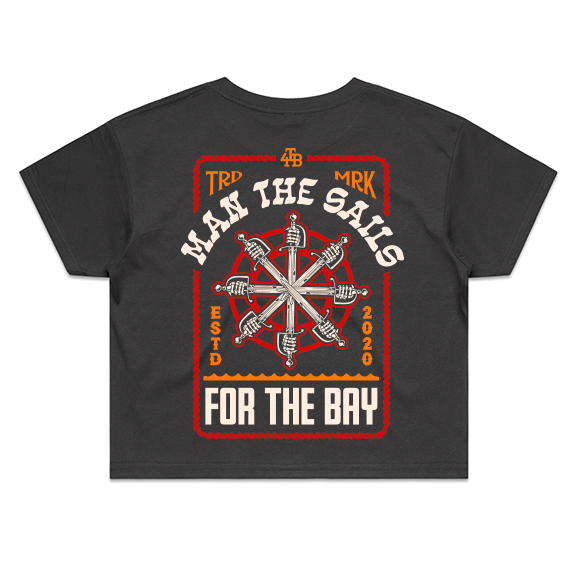 Man the Sails Ladies Crop tee