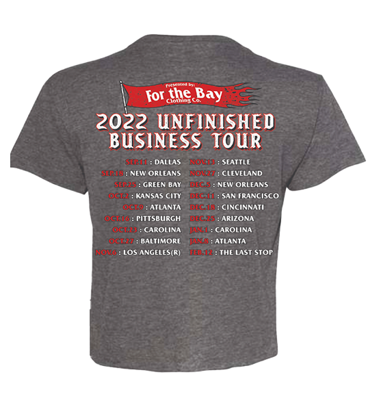 2022 Unfinished Business Tour cropped tee