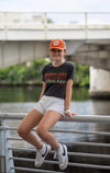 Ladies Tampa Bay Football Retro Cropped tee