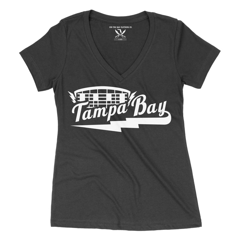 Ladies Hockey Stadium Bolt V-neck tee