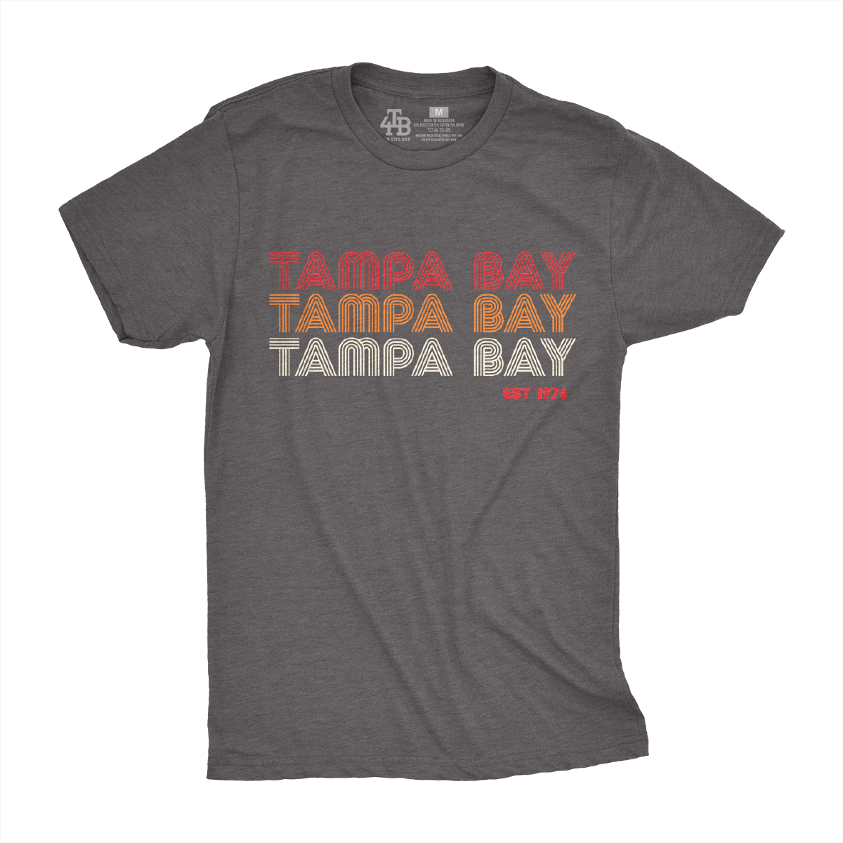 Tampa Bay Retro Heathered Charcoal tee