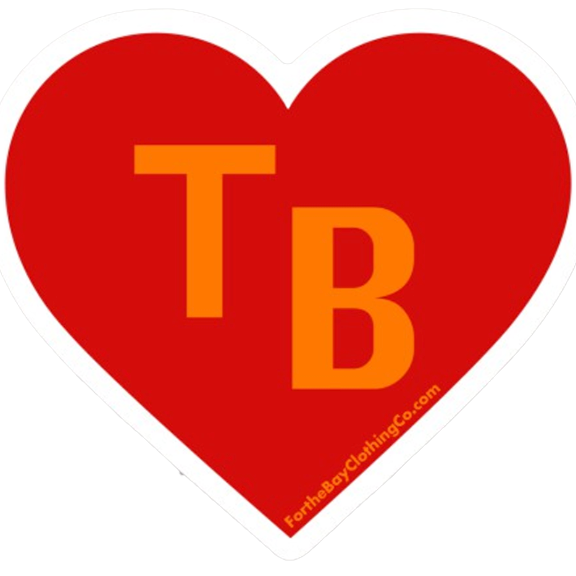 TB Heart Football Sticker