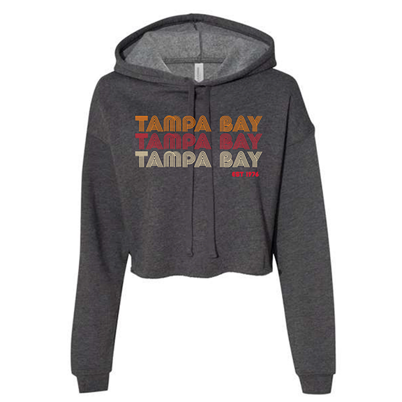 Ladies Tampa Bay Retro Cropped Hoodie