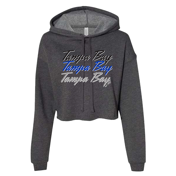 Ladies Retro Tampa Bay Cropped Hoodie